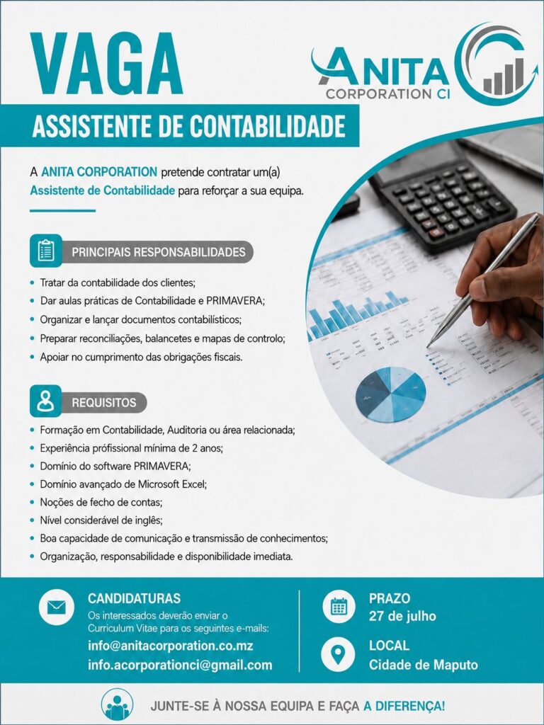 Assistente de Contabilidade Anita Corporation