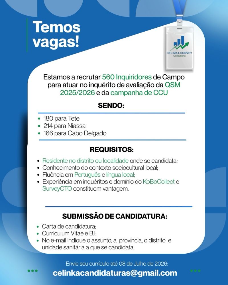 CELINKA Survey Consultoria e Servicos Ltd Vagas para Inquiridores