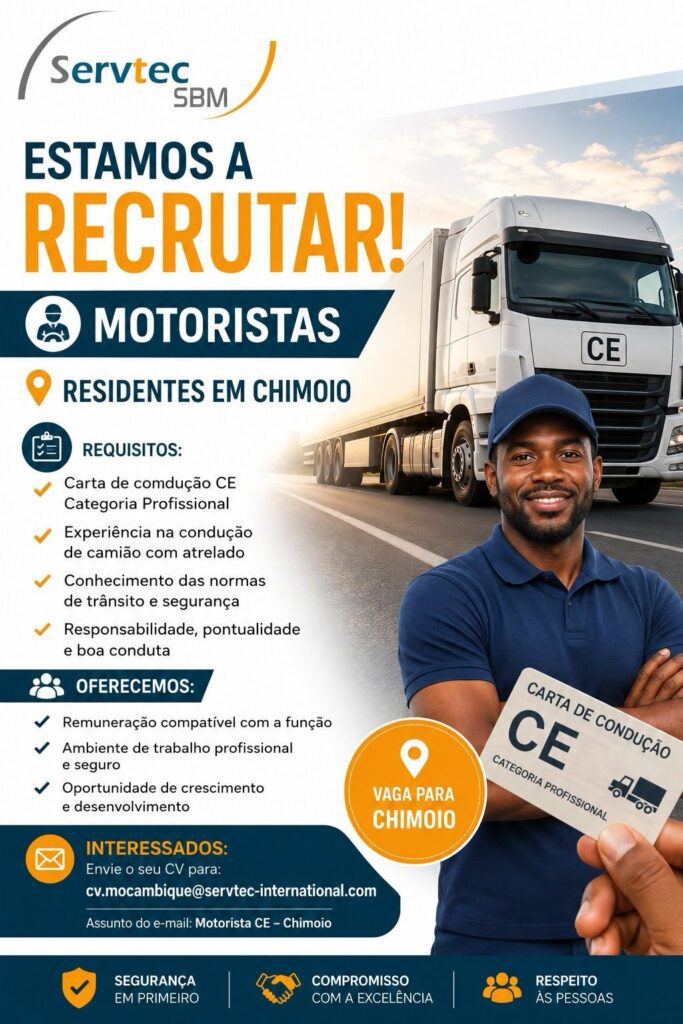 vaga para motoristas Servtec SBM